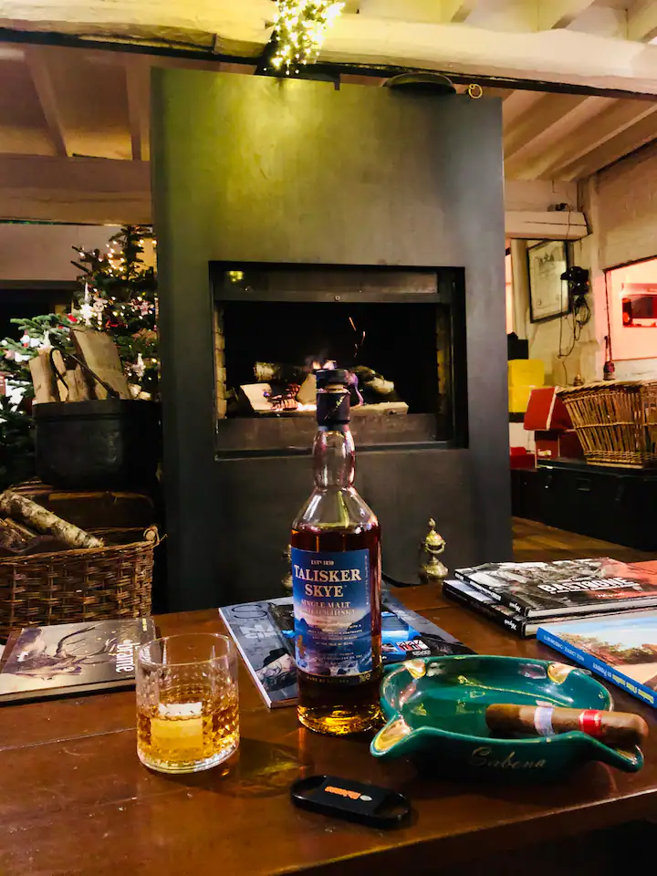 Whisky Talisker au coin du feu